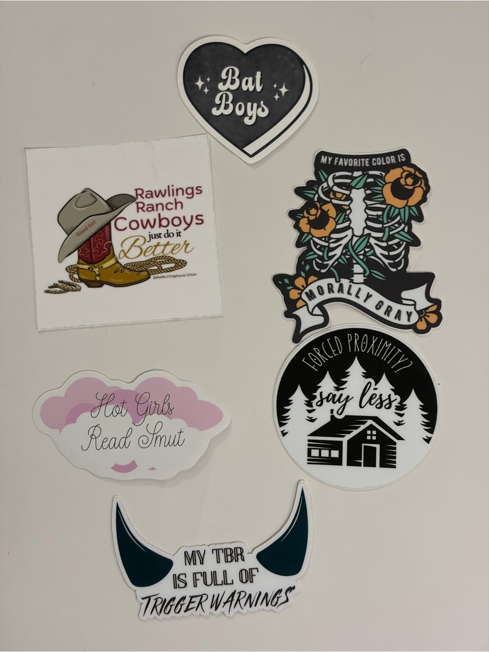 Bundle of 6 Various Dark Romance Book Stickers